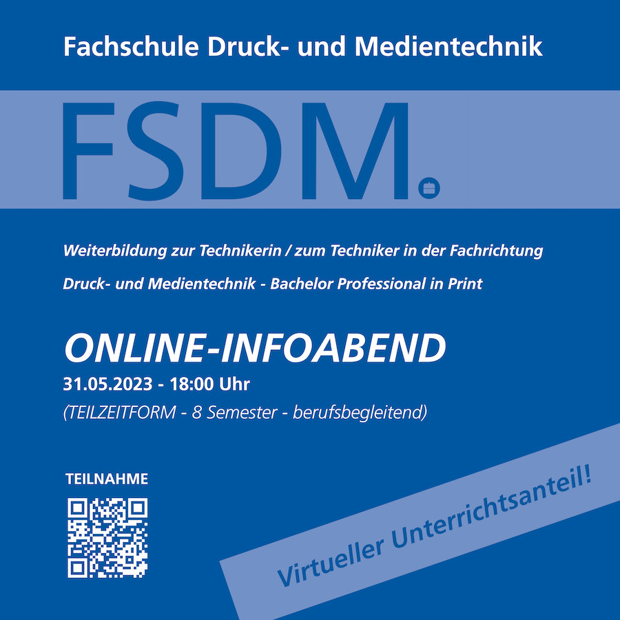 ONLINE-INFOABEND der Fachschule Druck- und Medientechnik am 31.05.23